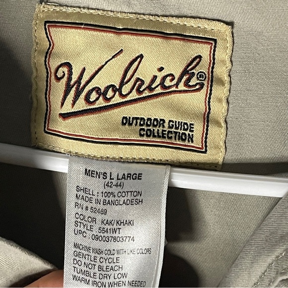 Woolrich Outdoor Guide Collection Khaki Button Up Size Large Shooting Hunting - Picture 4 of 7